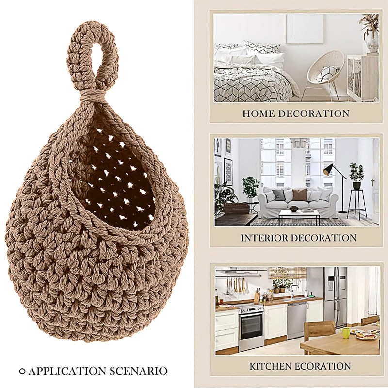 AIMALL 3pcs Boho Wall Hanging Baskets Set – Handwoven Jute
