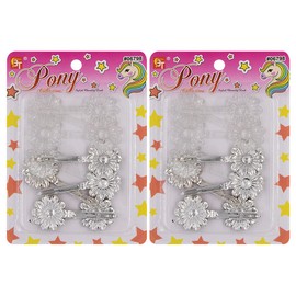 20 Pcs Hair Clips Barrettes Colorful Metallic Glitter Galactic Sprinkles Head Pins Accessories for Kids Children Girls Toddlers Women All Ages (Silver)