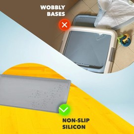 TidyFriend Dog Pee Pad Holder Tray - Fits Up to 24” x 24” Pee Pad Holder for Dogs - Stable Grip, Raised Edges, Quick-Wipe Silicone Surface Dog Pad Holder for Indoor Flooring Protection (Dark Grey)