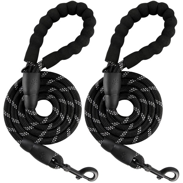 BARKBAY 2 Pack Dog leashes for Large Dogs Rope Leash