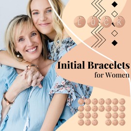 Btysun Bead Bracelets for Women Letter S Round Charm Link Initial Bracelets for Teen Girls Sister Long Distance Gifts Adjustable Best Friend Christmas Jewelry