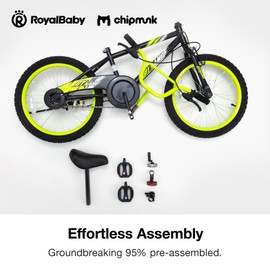 Chipmunk Kids Bike Toddlers 12 14 16 18 Inch Wheel Bicycle Beginners Boys and Girls Ages 3-11 Years, Multiple Color Options