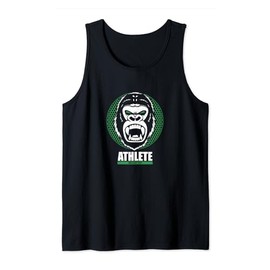 Gym Gorilla Head Athlete Fitness Training Green Modern Gym Tank Top, black