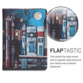 kwmobile Flip Case Compatible with Tolino Vision 1/2/3/4 HD Case - eReader Case - Book City Multicoloured