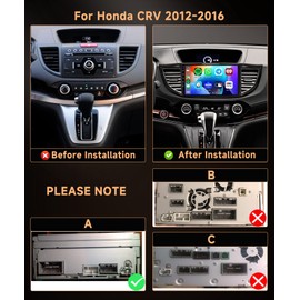 4G+64G Car Radio for Honda CRV 2012-2016, Rimoody Car Stereo Android Wireless Carplay Andorid auto Mirror Link 9'' Touchscreen GPS WiFi Bluetooth FM/RDS EQ-32 SWC Split Screen Backup Camera