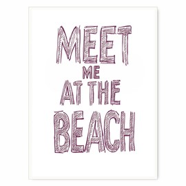 Retro Beach Grass Art Sign – Vintage Canvas Wall Print with Typography for Summer Coastal Decor, Seagrass Illustration for Beach House or Entryway-11x14Inch Ready to Hang (Unframed)