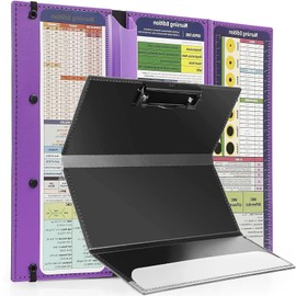 Nursing Clipboard Foldable Nurse Clip Board with Medical Edition Cheat Sheets Portable Pocket Notepad Light Weight Low Profile Clip for Nurses Students and Doctors (Purple)