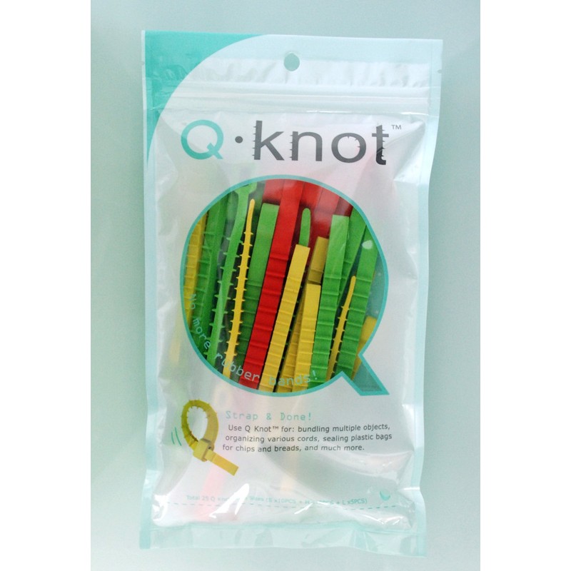 Q Knot Reusable Cable Tie, 25-Piece Pack