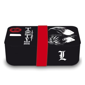 Death Note Bento Box Brotdose Kira vs. L - rot/schwarz, bedruckt, aus Kunststoff, mit Banderole.