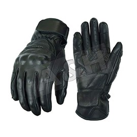 A&H Apparel Multi-Purpose Motorcycle Gloves | Genuine Cowhide Tactical Driving Mens With Touchscreen Fingers | Protective Street Biker for Racing and Biking (Large)