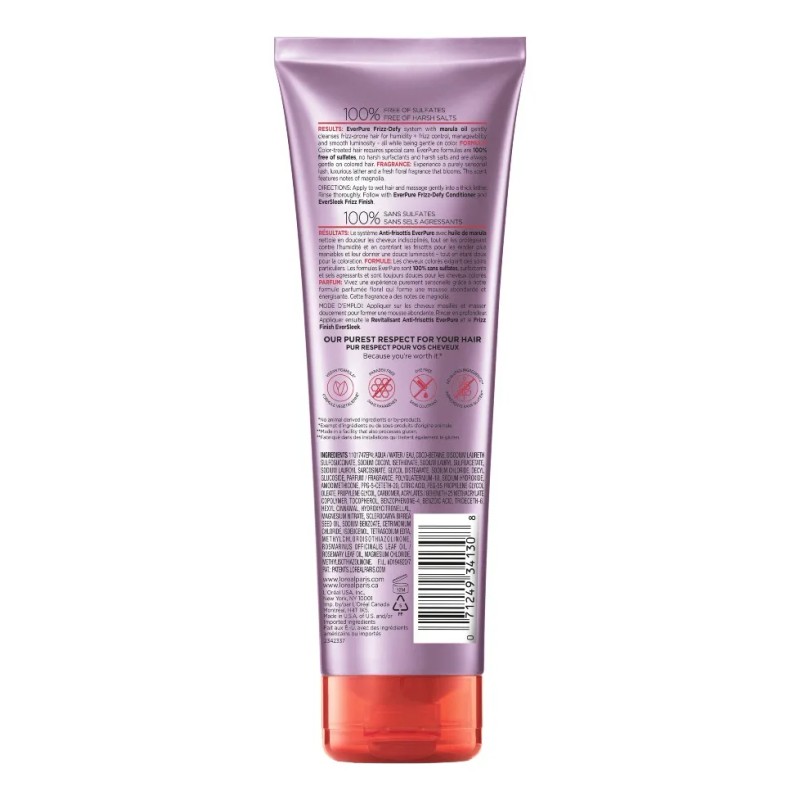 L’ORÉAL PARIS Shampoo Ever Pure Frizz Defy Sin Sulfatos 250