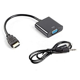 lanberg Ad 0017 Box (1.4) HDMI A Male to VGA 15-Pin Female Adapter + Jack 3.5 Stereo M/M Cable Black