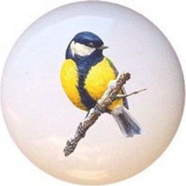 Great Tit Birds Ceramic Dresser Drawer Pulls Cabinet Knobs