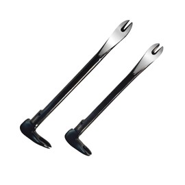 JOVANT 2-Piece Nail Puller Set, 12”Pry Bar, 10” Mini Crowbar, Cats Claw Nail Remover, Pry Bar Set, for Kitchen Remodel, Prying Apart Baseboard, Multi-sided Forged Steel Made Carpenter Tools (12”&10”)