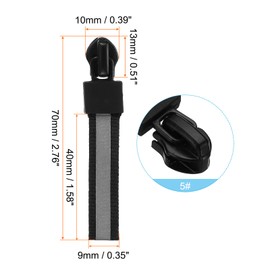 PATIKIL #5 Zipper Slider Replacement, 10 Pack Puller Extension Cord Handle Fix Tab Tag Extender Fixer Repair for Luggage Backpacks, Reflective and Black