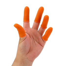 Latex Finger Cots Disposable, 100Pcs Finger Covers Large Size, Non Static Non Slip Fingertip Protector Wear Resistant for Electronic Repair DIY Craft