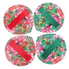 VICASKY 4pcs Teardrop Makeup Sponges Extra Soft Foundation Applicators for Loose Powder for Skin Types Floral Design Beauty Tools