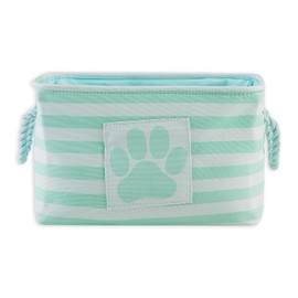 Bone Dry Pet Storage Collection Paw Print Small Rectangular Waste Bin - Aqua