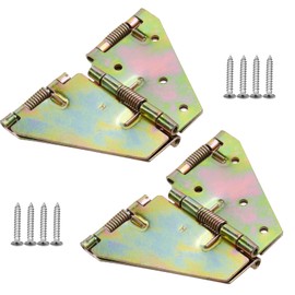 Coshar 2pcs 180 Folding Spring Hinges Heavy Duty Drop Leaf Table Hinge and Hardware Kits with Screws for Drop Leaf Table, Large