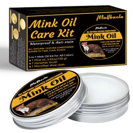 Mallbaola Mink Oil for Leather Boots - 4-Piece Kit with Leather Conditioner and Cleaner 3.52oz