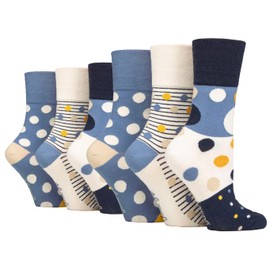 6 Pairs Gentle Grip Socks size UK 4-8 (6 X RH258)