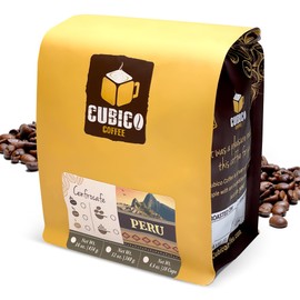 Peruvian Coffee, Whole Bean Coffee, Premium Peru Cenfrocafe Single Origin Fresh Roasted Coffee Beans | Cubico Coffee | 1 Pound Bag
