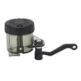 Motorcycle Front Brake Pump Oil Cup Clutch Cylinder Fluid Reservoir Tank with Bent Bracket 10cm Tubing for CBR600RR CBR1000RR CBR600 Black