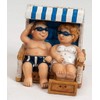 Decorative Figurine Polyresin Holidaymakers on the Beach