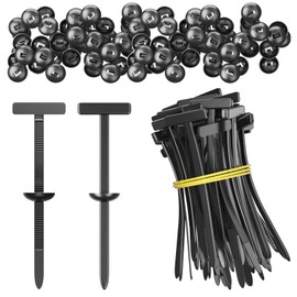 Nylon Universal Cable Tie Buckle, Heavy-Duty Self-Locking UV-Resistant Wire Nylon Zip Tie Holders, Car Plastic Rivets Fasteners for Auto Repairing Quick Fix and Hole Fastening (50)