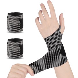 Clcyricher Wrist, Ultra Thin, Set of 2, Black, Fixed, Breathable, Sweat Absorbent, Quick Drying, Lightweight, Thumb Protection, Wrist Support, Injury Prevention, Muscle Training, Sports, Housework