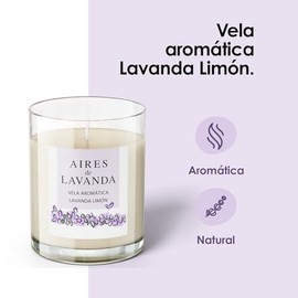 Vela Aromtica Aires de Lavanda  Lavanda y Limn  Vela Artesanal con Esencias Naturales  Aromaterapia para Relajacin y Bienestar  Decorativa y Hecha en 