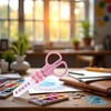 Pink Multi-Purpose Mini Scissors Portable Functional, Stainless Steel Detail Craft