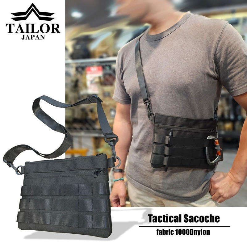 TAILOR JAPAN Tactical Sacoche Military Style One-Shoulder Modular Molded 1000D