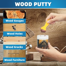 Deuvuo Red Oak Wood Filler, High-Performance Red Oak Wood Putty Kit - Quickly Fix Wood Cracks and Blemishes with Wood Hole Filler - Paintable, Stainable, Sandable & Quick Drying - 9.87 Ounce
