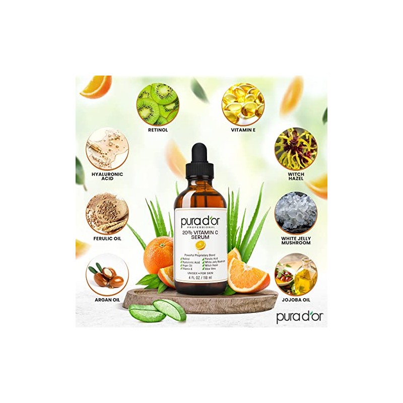 Pura D'or Vitamin C Serum, 4 Ounce