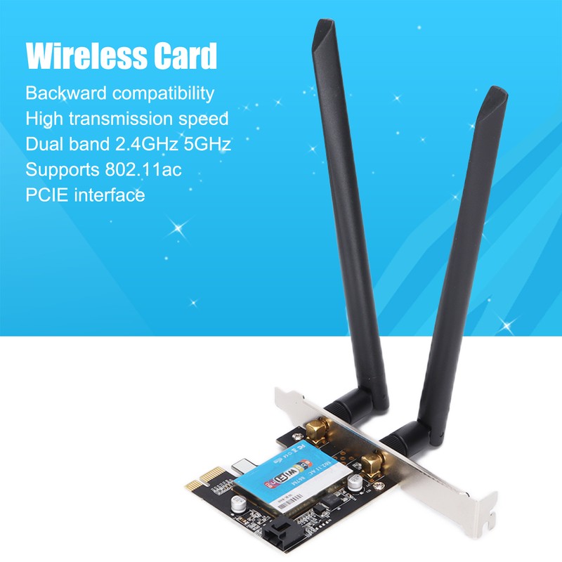 Wireless Card Dual Band 2.4GHz 5GHz PCIE Interface Network Computer