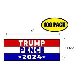 Tampa Printing 100 PACK 3.375"x9" TRUMP PENCE 2024 Sticker Decal Political TRUMP BS0187