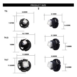 4 Pcs Led T3 T4.7 T4.2 T5 Tablero Medidor Cluster                                                                                                     