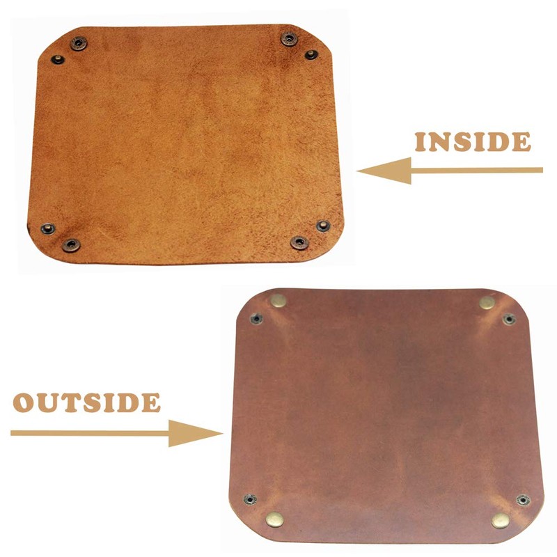 boshiho Valet Tray for Men, Leather Jewelry Catchall Key Phone