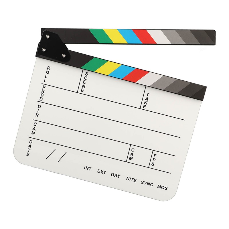 Acrylic Film Clapboard Professional Dry Erase Movie Props Clap Board
