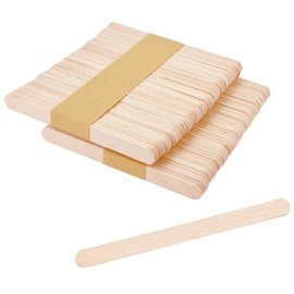 Wooden Ice Sticks Set of 100 - Length 4.5 inches (114 mm), Width 0.4 inches (10 mm), DIY Materials, Craft Sticks, Crafts, Free Research, Spatulas, etc