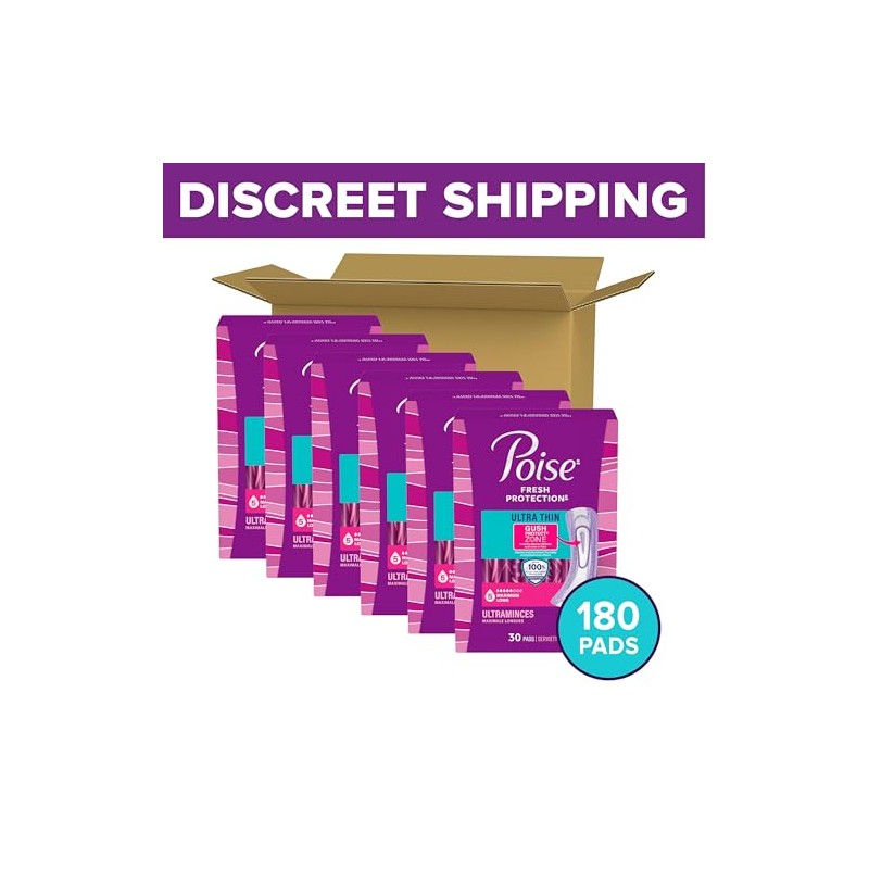 Poise Ultra Thin Incontinence Pads & Postpartum Pads for Bladder