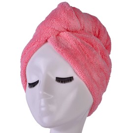 YYXR Microfiber Hair Drying Towel Ultra Absorbent Twist Hair Turban Drying Cap Hair Wrap (Rose)