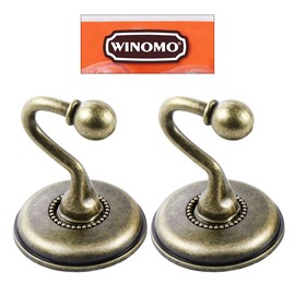 WINOMO 2pcs Vintage Alloy Pommel Curtain Holdbacks Tieback Hooks Door Wall Hat Coat Hangers (Bronze)