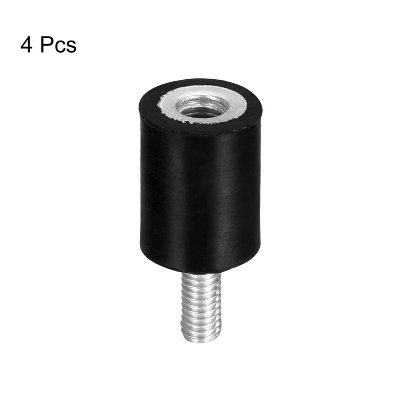 sourcing map 4 pieces rubber mounts M6 male/female vibration insulator