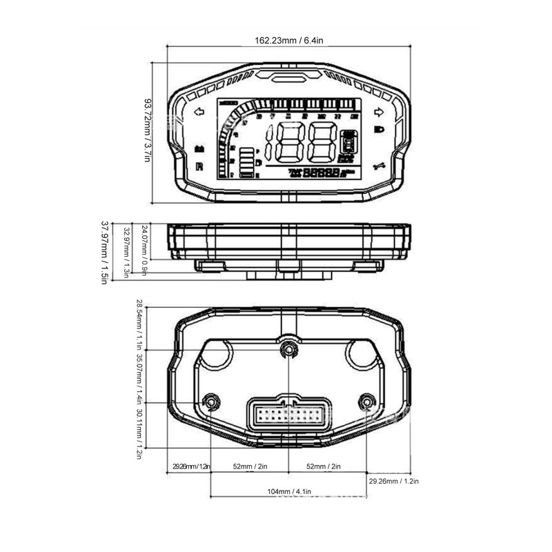 TFT Speedometer Clear Display Easy Installation LCD Display Instrument for