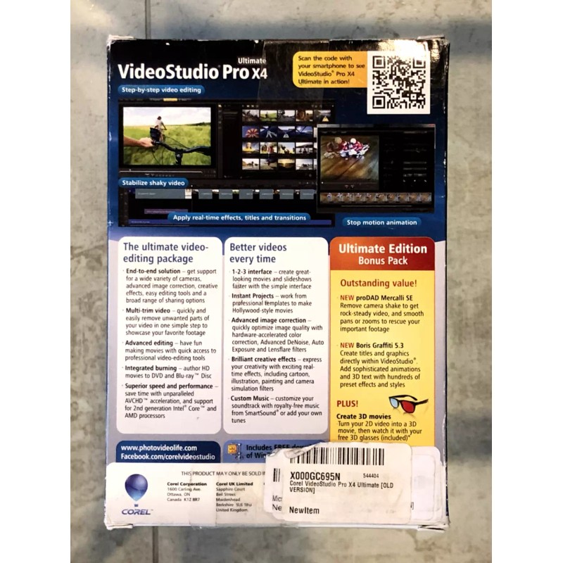 Corel Video Studio Pro X4 Ultimate for Windows XP/Vista/7