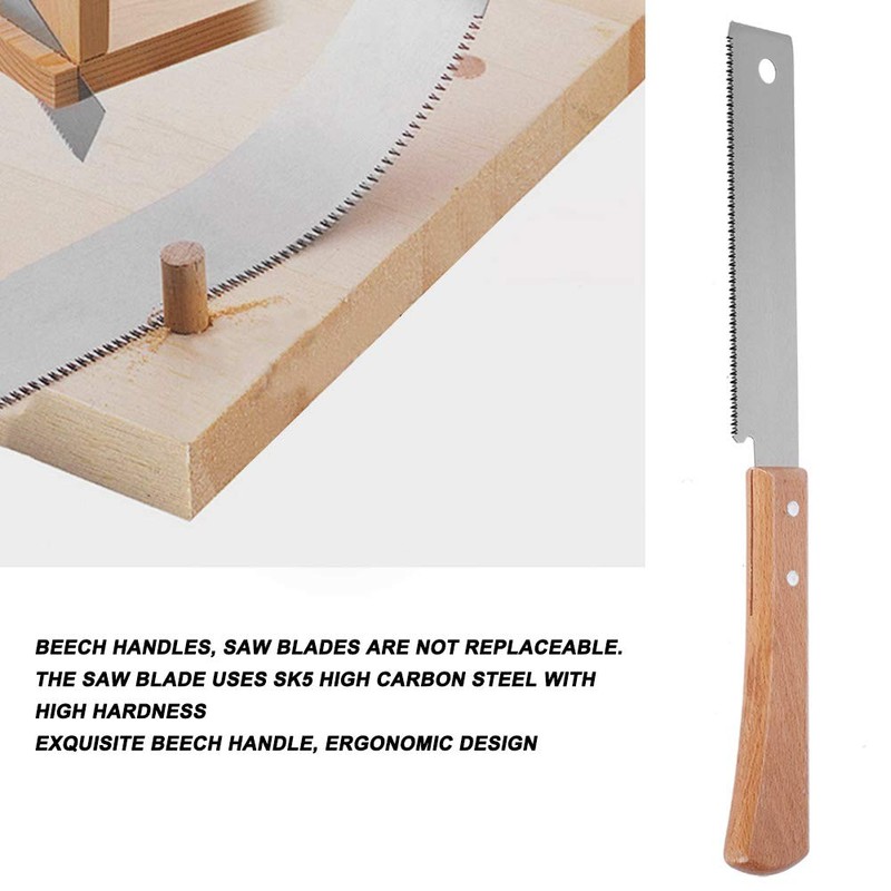 Hand Saw, 12in Wooden Handle Accurate Household Small Cut Razor