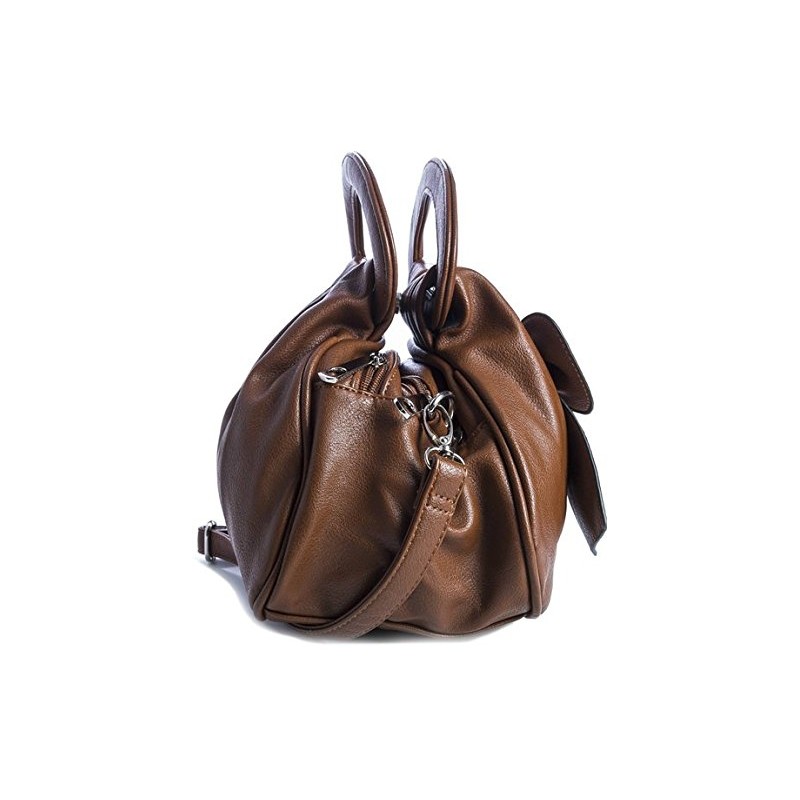 Bow Style Grab Handbag-Black-Small