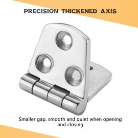 316 Stainless Steel Boat Hatch Hinges Marine Grade, 3 x 1.5 Inch, Sturdy Deck Cabinet Door Hinges with Screws (Pack of 6)